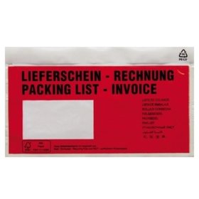 Dokumententasche Lieferschein- Rechnung DL mF sk rt 250 St./Pack.