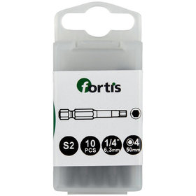 FORTIS - Bit 1/4" DIN 3126 E6,3 Hex 4x50 10 Stück