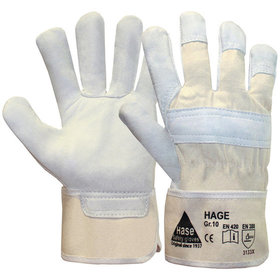 Hase Safety Gloves - Mechanischer Lederhandschuh, Kat. II, beige, Größe 10