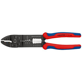 KNIPEX® - Crimpzange schwarz lackiert, mit Mehrkomponenten-Hüllen 240 mm 9722240