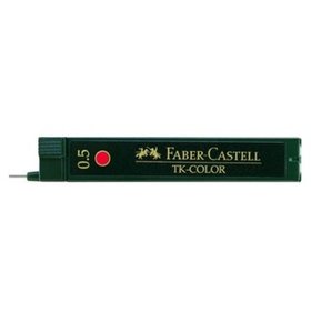 Faber-Castell - Farbminen TK-Color, 0,5mm, rot, Pck=12 Stück, 128521, bruchfest