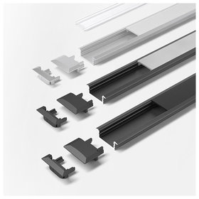 FORMAT - Möbel-Einbauprofil,L 3000mm, ChannelLine C, schwarz, Abd. opal