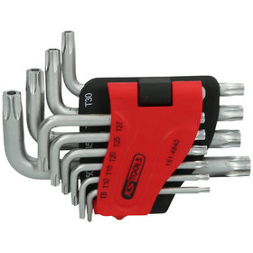 KSTOOLS® - Torx-Winkelstiftschlüssel-Satz mit Bohrung, kurz, 10-teilig, TB8-TB50