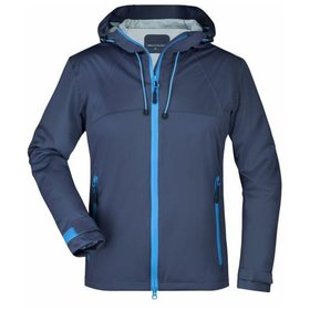 James & Nicholson - Damen Ultraleicht Softshelljacke JN1097, navy-blau/carbon, Größe XL