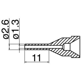 Hakko - Entlötdüse Serie N61, Ø 1,3 mm, Typ lange Ausführung