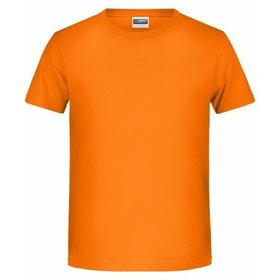 James & Nicholson - Jungen Basic T-Shirt 8008B, orange, Größe XXL