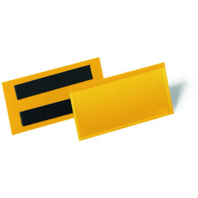 DURABLE - Magnetische Etikettentasche, gelb, 100 x 38mm, 50 Stück