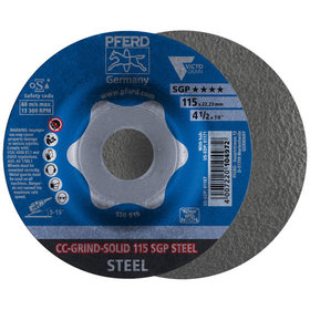 PFERD - CC-GRIND-SOLID Schleifscheibe 115x22,23 mm COARSE Speziallinie SGP STEEL für Stahl