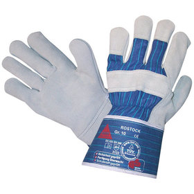 Hase Safety Gloves - Mechanischer Lederhandschuh Rostock, Kat. II, grau, Größe 12