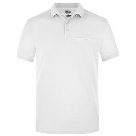 James & Nicholson - Herren Work Poloshirt mit Tasche JN846, weiß, Größe S