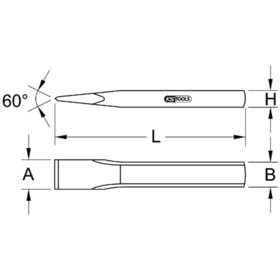 KSTOOLS® - Flachmeißel, oval, 300x31mm