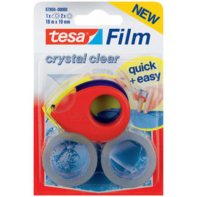 tesa® - tesafilm Mini Abroller für 2 Rollen 10m:19mm kristallklar