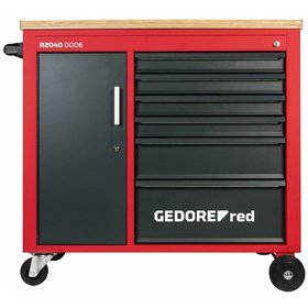 GEDORE red® - Werkstattwagen MECHANIC PLUSwagen 6 Schubladen, Holzplatte, leer, R20150006