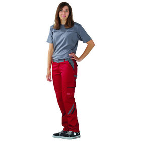 Planam - Damen Bundhose rot/schiefer/schwarz, Größe 40