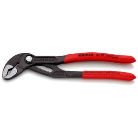 KNIPEX® - Cobra® Hightech-Wasserpumpenzange grau atramentiert, mit rutschhemmendem Kunststoff überzogen 180 mm 8701180