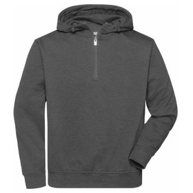 James & Nicholson - Workwear Zip Hoody JN839, dunkel-melange, Größe L