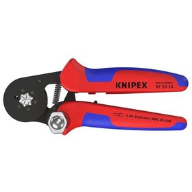 KNIPEX® - Selbsteinstellende Crimpzange für Aderendhülsen mit Seiteneinführung brüniert, mit Mehrkomponenten-Hüllen 180 mm 975314