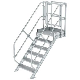 MUNK Günzburger Steigtechnik - Treppen-Modul Aluminium geriffelt 6 Stufen