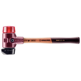 HALDER - SIMPLEX-Schonhammer, Gummikomposition, mit Standfuß / Plastik, mit Tempergussgehäuse und hochwertigem Holzstiel | D=60 mm | 3026.260