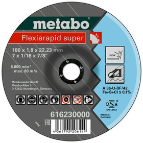 metabo® - Flexiarapid super 180x1,8x22,23 Inox, Trennscheibe, gekröpfte Ausführung (616230000)