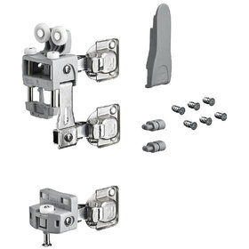 HETTICH - WingLine L, Laufteilset mit unterer Führung ohne Schließautomatik, 25 kg, grau, rechts