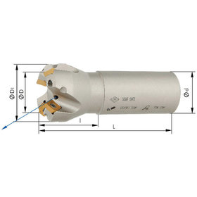 FORMAT - Schaftfräser 45° mit Innenkühlung ø20mm Z 2