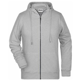 James & Nicholson - Damen Hoody Sweatjacke 8025, grau heather, Größe XXL