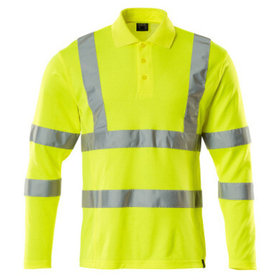 MASCOT® - Polo-Shirt, Langarm SAFE CLASSIC, hi-vis Gelb, Größe S