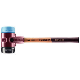 HALDER - SIMPLEX-Schonhammer, TPE-soft / Gummikomposition, mit Tempergussgehäuse und hochwertigem Holzstiel | D=80 mm | 3012.080