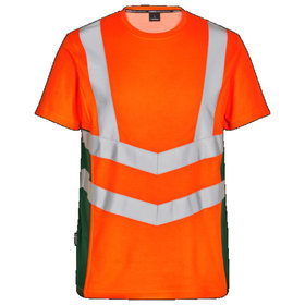 Engel - Safety T-Shirt 9544-182, Warnorange/Grün, Größe 5XL