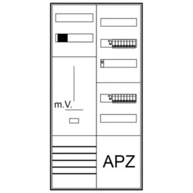 ABN - Komplettschrank AP/UP 1Z 1stö 2Feld IP43 SS_5p mit Sammelschiene 5p