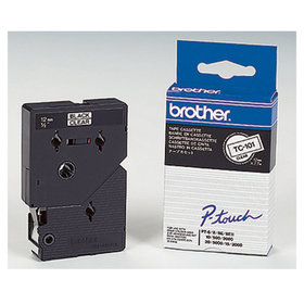 brother - P-touch Schriftbandkassette TC101 12mm x 7,7m laminiert schwarz auf farblos