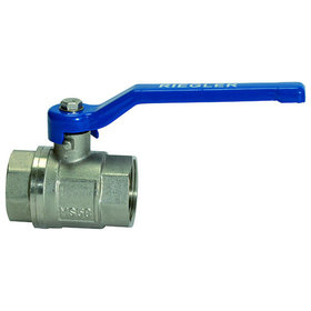 RIEGLER® - Messingkugelhahn valve line Messing vernickelt IG/IG G1/4" 28bar DN8
