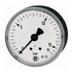 RIEGLER® - Rohrfedermanometer KS axial hinten ø50mm Messbereich 0 bis 16bar G1/4"