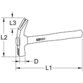 KSTOOLS® - Klauenhammer mit Hickorystiel, 700g