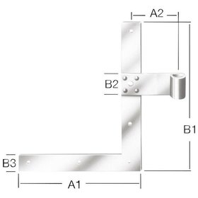 Vormann - Fenst.laden-Winkelband,Enden gerade, f. Dornst.13 mm, H 250 x L 200 mm, verzinkt