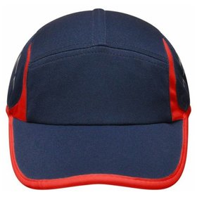 James & Nicholson - 4 Panel Running Cap MB6544, navy-blau/rot, Einheitsgröße