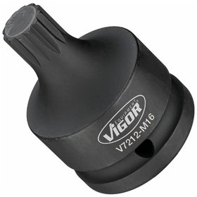 VIGOR® - Schlagschrauber Schraubendreher-Einsatz ∙ V7212-M16 ∙ Vierkant 20mm (3/4") ∙ Innen Vielzahn Profil XZN ∙ M16