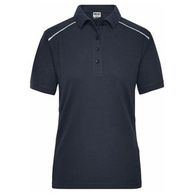 James & Nicholson - Damen Workwear Poloshirt Materialmix JN891, navy-blau, Größe M