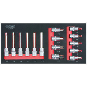 KSTOOLS® - SCS 1/2" Bit-Stecknuss-Satz, 15-teilig in 1/3 Systemeinlage