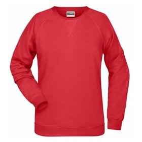 James & Nicholson - Damen Raglan Sweatshirt 8021, rot, Größe XS