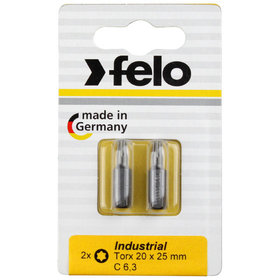 FELO - Bit, Industrie C 6,3 x 25mm, 2 Stück auf Karte TX 30