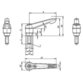 KIPP - KLEMMHEBEL GR.2 M08X30, KUNSTSTOFF SCHWARZGRAU RAL7021, KOMP:STAHL