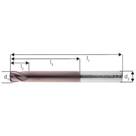 maykestag - Torus-Hart-Kopierfräser VHM WN lang 3,0/0,30mm Z4