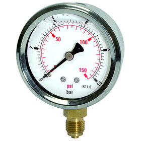 RIEGLER® - Glyzerinmanometer »pressure line« G 1/4" unten, 0-40,0 bar/600 psi, Ø63