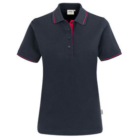 HAKRO - Damen Poloshirt Casual 203, tinte/rot, Größe M