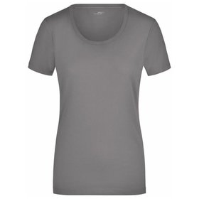 James & Nicholson - Damen Elastic Rundhals Shirt JN926, charcoal, Größe L