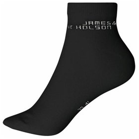 James & Nicholson - Sneakersocken Bio-Baumwolle 8031, schwarz, Größe 35-38