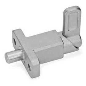 Ganter Norm® - 722.2-10-20-A-A4 Edelstahl-Federriegel mit Anschraubflansch, rechtwinklig zum Raststift