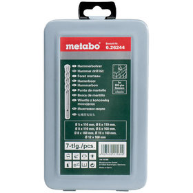 metabo® - SDS-plus Classic-Bohrersatz 7-teilig Ø 5, 6, 8 mm, L=110 mm / Ø 6, 8, 10, 12 mm L=160 (626244000)